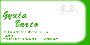 gyula barto business card