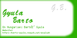 gyula barto business card